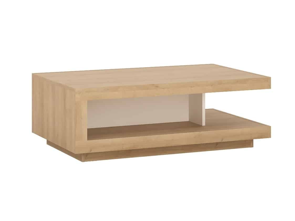 LYON LYOT01 konferenční stolek, dub riviera/bílá