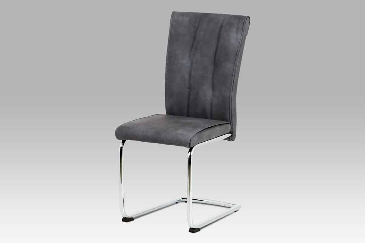 Jídelní židle DCH-192 GREY, šedá konženka/chrom