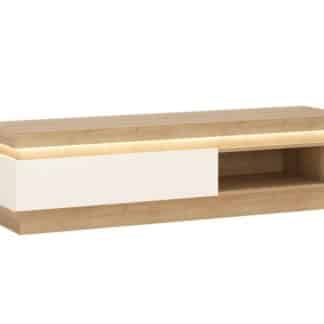 LYON LYOF02 televizní stolek RTV 1S, dub riviera/bílý lesk