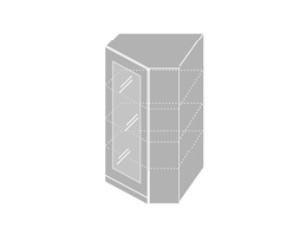 EMPORIUM, skříňka horní rohová prosklená W4 10S/60, korpus: grey, barva: grey stone