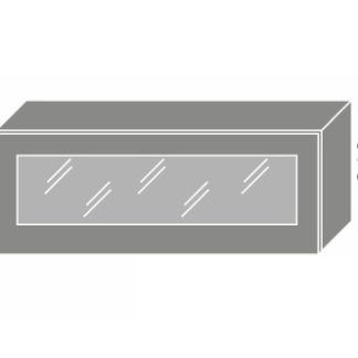 EMPORIUM, skříňka horní prosklená W4bs 90 WKF, korpus: grey, barva: light grey stone