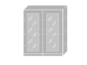 EMPORIUM, skříňka horní prosklená W4S 80, korpus: bílý, barva: grey stone