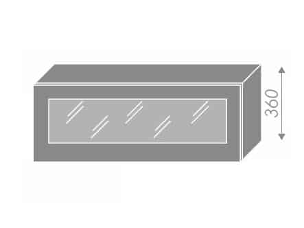 EMPORIUM, skříňka horní prosklená W4bs 90 WKF, korpus: lava, barva: grey stone