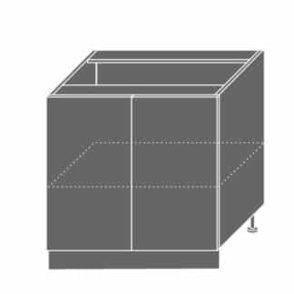 EMPORIUM, skříňka dolní D11 80, korpus: bílý, barva: light grey stone