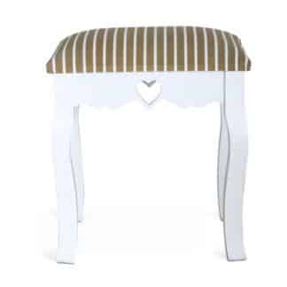 WAGNER 1 taburetka, bílá/béžový pásek