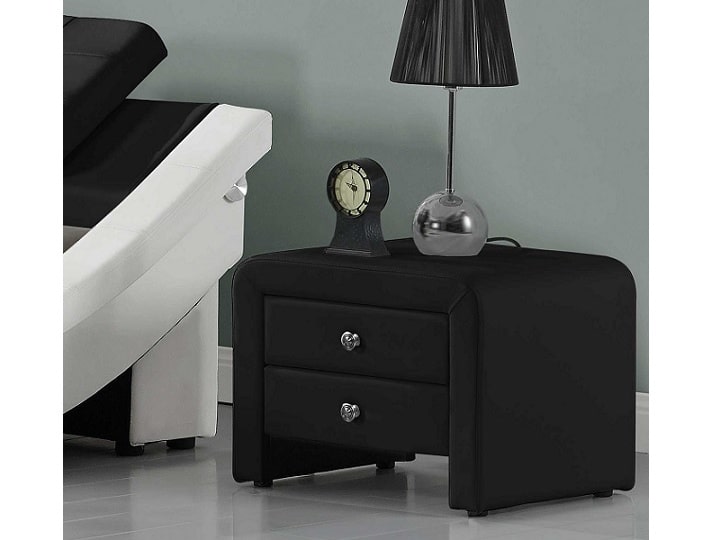 WILSON čalouněný noční stolek, černá