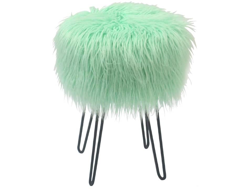 ISTRIA taburet, mentolová/černý kov