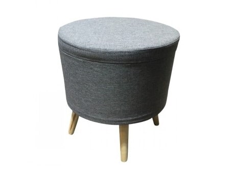 SAMIR taburet s úložným prostorem, šedá látka