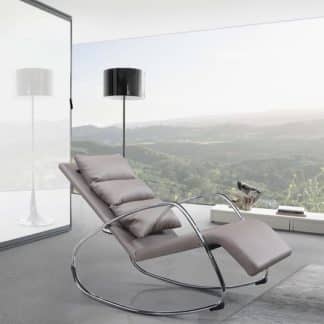 DORA houpací křeslo, cappuccino/chrom