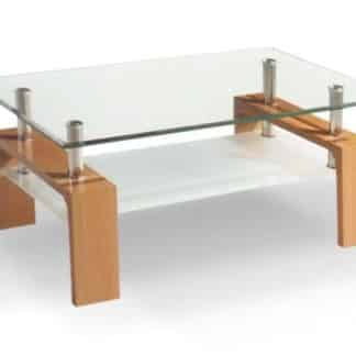 LIBOR konferenční stolek, sklo/buk