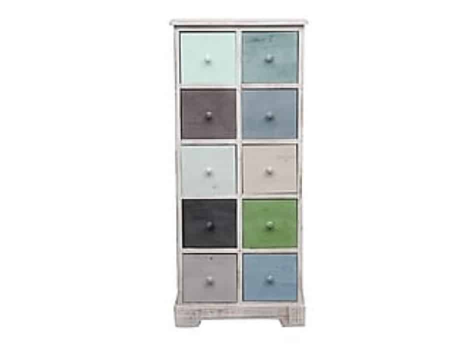 MONET 2 komoda, bílá s barevnými zásuvkami