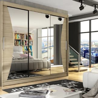 Šatní skříň ASTON IV, dub sonoma/zrcadlo