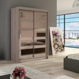 Šatní skříň MIAMII IV, trufla/zrcadlo
