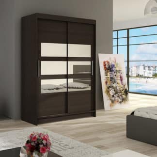 Šatní skříň MIAMII V, choco/zrcadlo