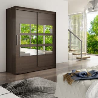 Šatní skříň WESTA VII, choco/zrcadlo