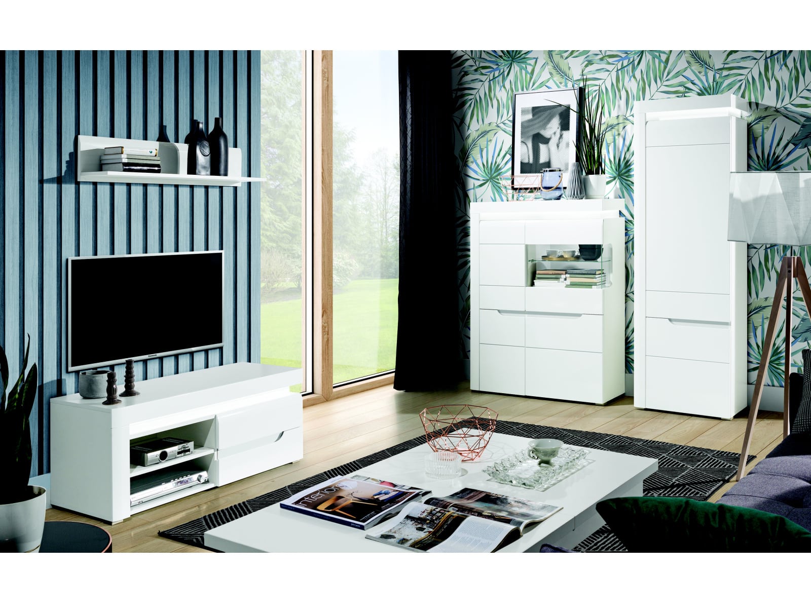 Obývací pokoj IRMA 2, bílý vysoký lesk