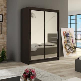 Šatní skříň MIAMII VII, choco/zrcadlo