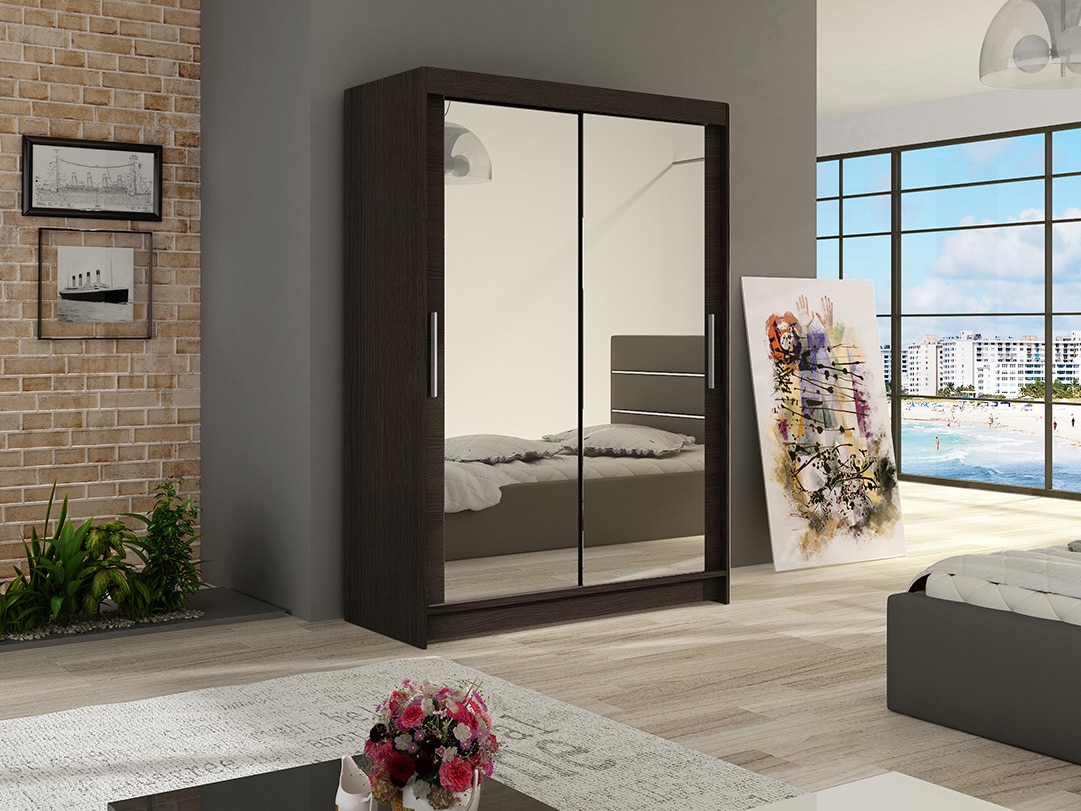 Šatní skříň MIAMII VII, choco/zrcadlo