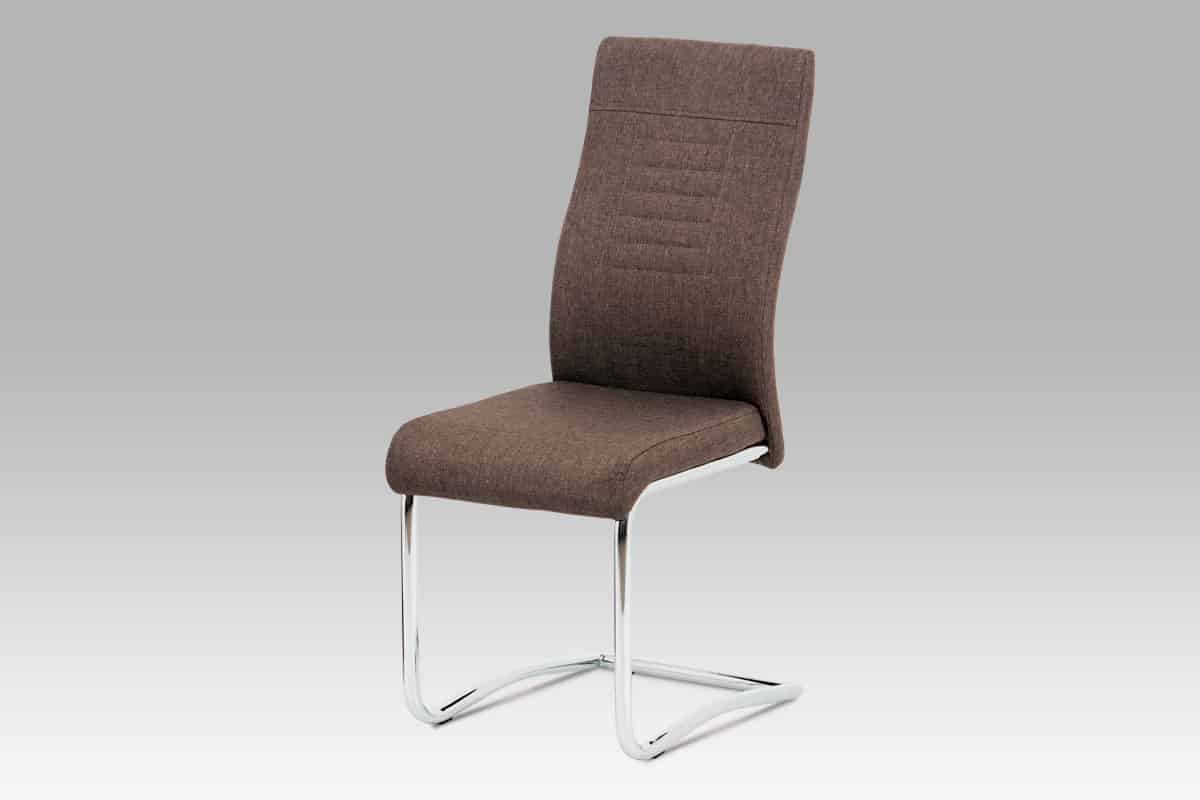 Jídelní židle DCL-427 BR2, hnědá látka / chrom