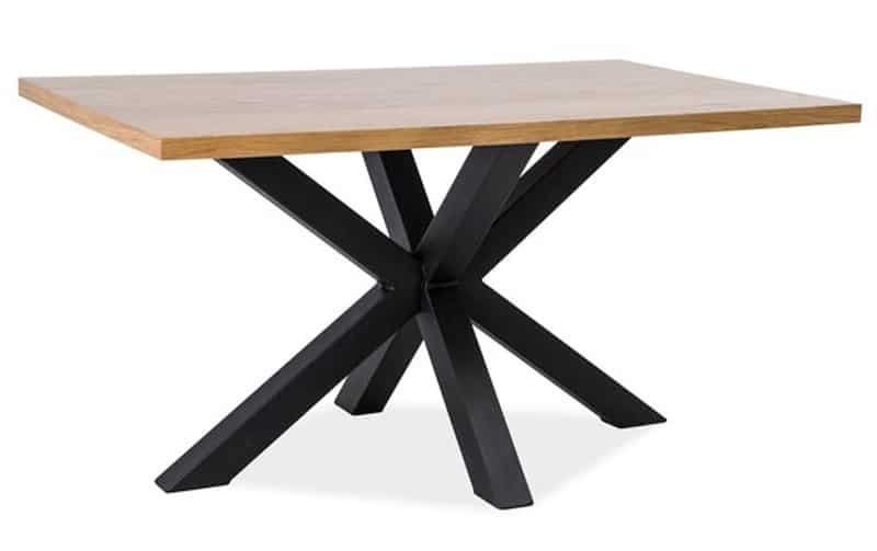 Jídelní stůl CROSS 180x90, masiv dub/černá