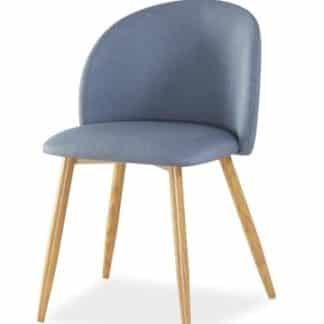Jídelní čalouněná židle ERIN, denim/dub