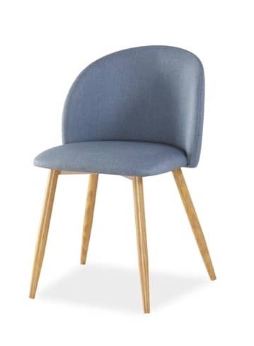 Jídelní čalouněná židle ERIN, denim/dub