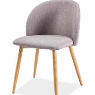 Jídelní čalouněná židle ERIN, šedá/dub