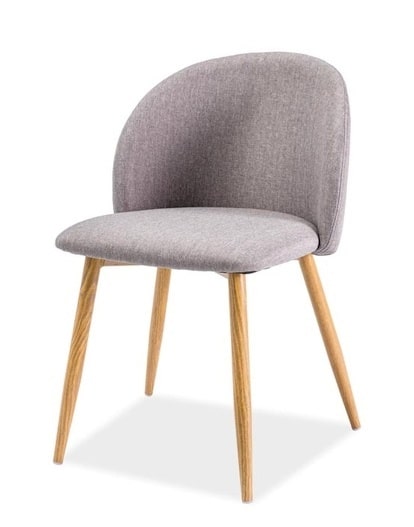 Jídelní čalouněná židle ERIN, šedá/dub