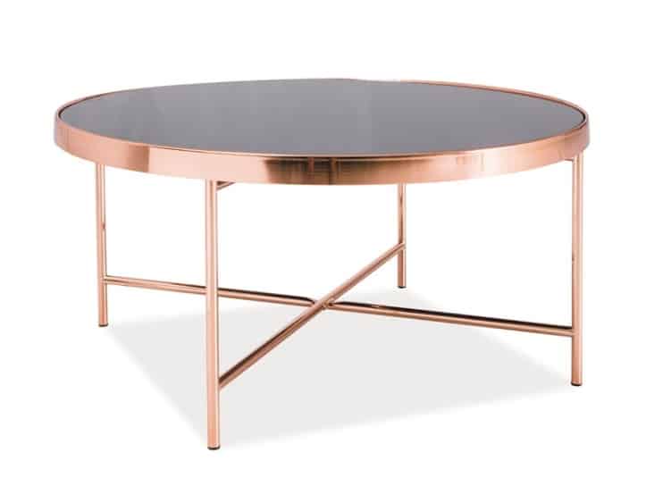 Konferenční stolek GINA B, měď/černé sklo