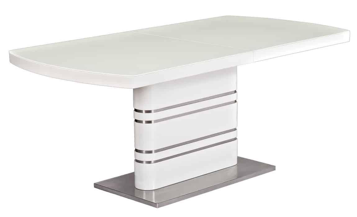 Jídelní stůl GUCCI rozkládací 140x85, sklo/bílá