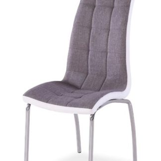 Jídelní čalouněná židle H-104, šedá/bílá