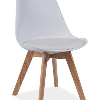 Jídelní židle KRIS, bílá/buk