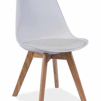 Jídelní židle KRIS, bílá/buk