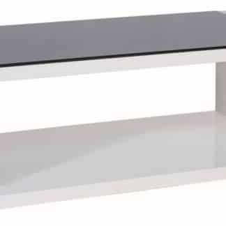 Konferenční stolek MERY 100x60, černé sklo/bílý lak