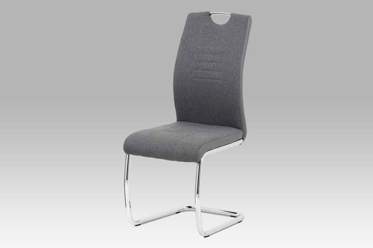 Jídelní židle DCL-405 GREY2, šedá látka/ekokůže/chrom