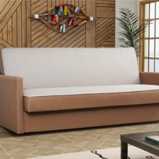 Pohovka FELIX 2, béžová látka/světle hnědá ekokůže