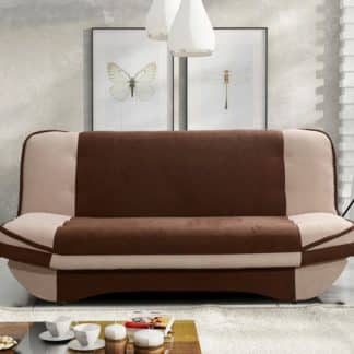 Pohovka GRZES 4, hnědá látka/béžová látka