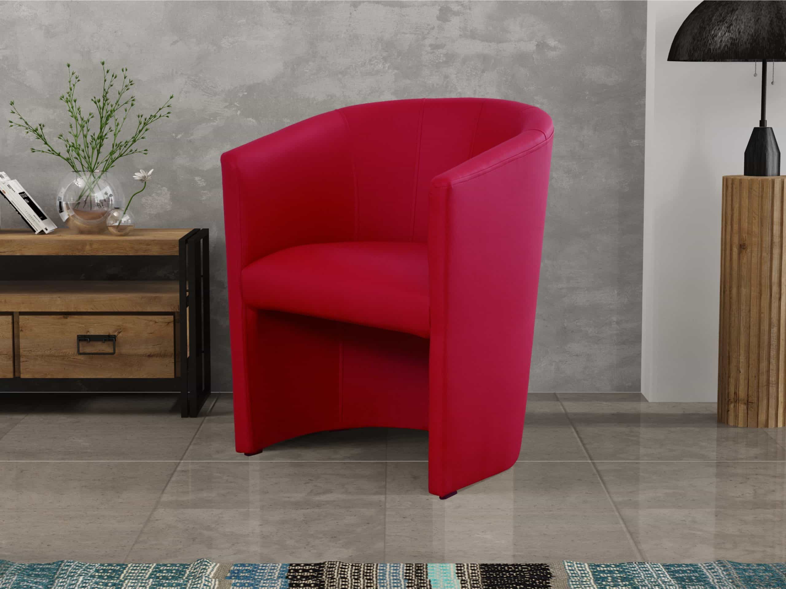 Křeslo KORA 4, červená ekokůže