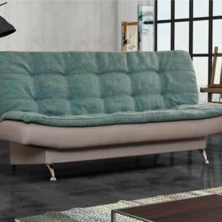 Pohovka ZENIT 2, tyrkysová látka/světle šedá ekokůže