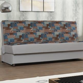 Pohovka SALSA 3, látka se vzorem/světle šedá ekokůže