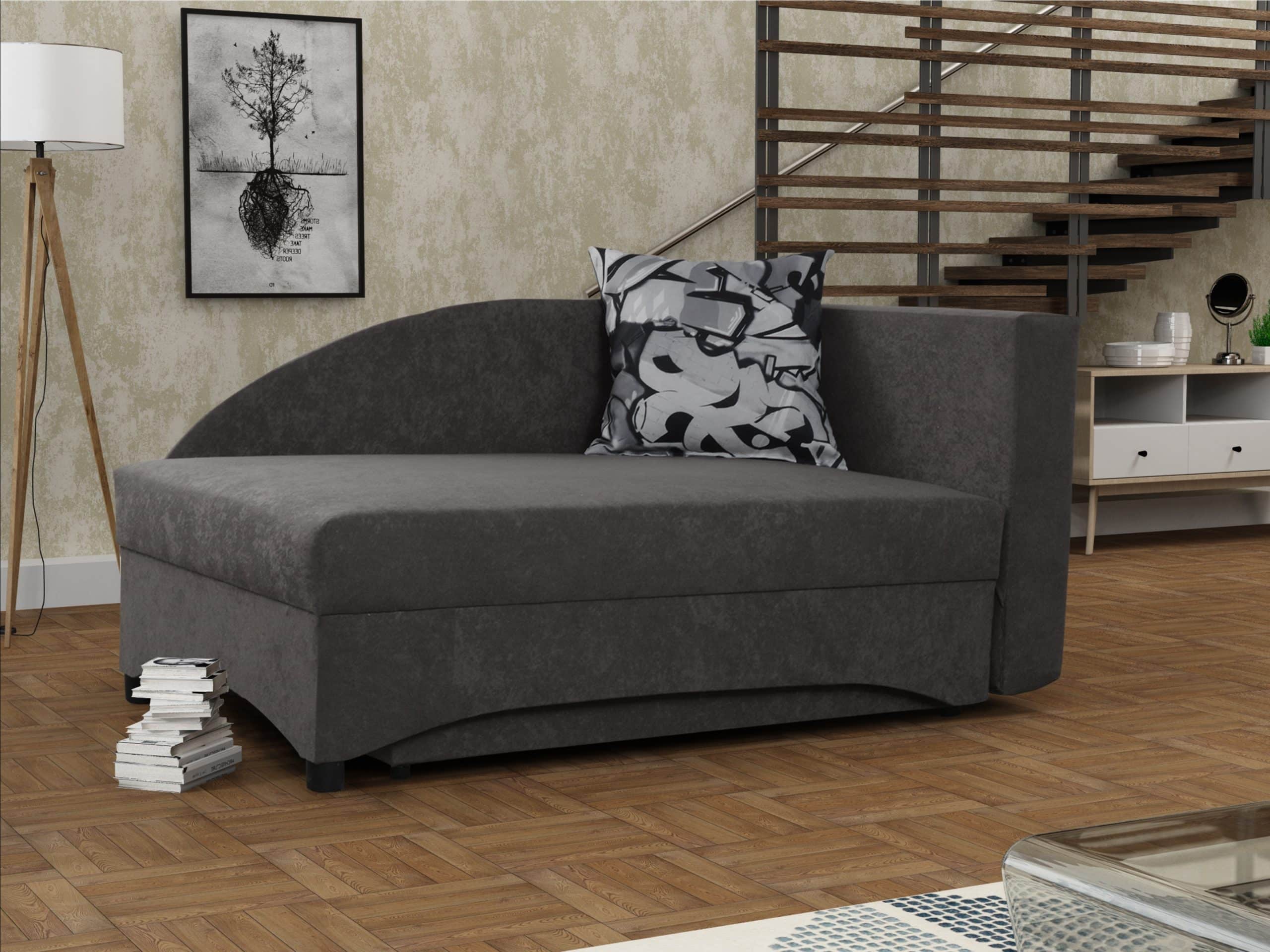 Pohovka LENA 4 pravá, šedá látka