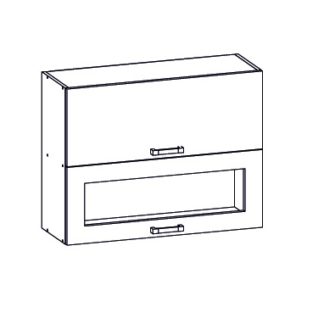 SOLE horní skříňka G2O 80/72, korpus wenge, dvířka bílý lesk