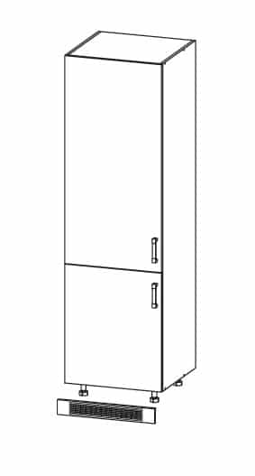 SOLE skříň na lednici DL60/207 levá, korpus wenge, dvířka bílý lesk
