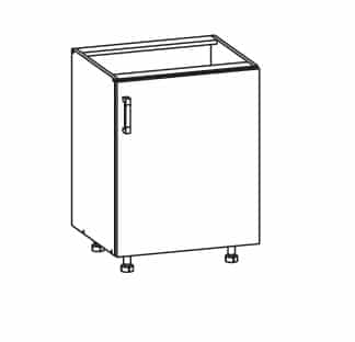 SOLE dolní skříňka D60 pravá, korpus wenge, dvířka bílý lesk