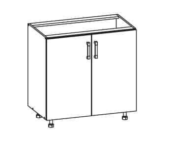 SOLE dolní skříňka D80, korpus wenge, dvířka bílý lesk