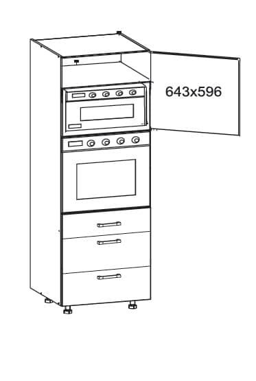 SOLE vysoká skříň DPS60/207 SAMBOX pravá, korpus wenge, dvířka bílý lesk