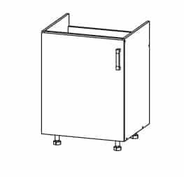 SOLE dolní skříňka DK60 pod dřez levá, korpus wenge, dvířka bílý lesk