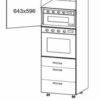 SOLE vysoká skříň DPS60/207 SMARTBOX levá, korpus wenge, dvířka bílý lesk