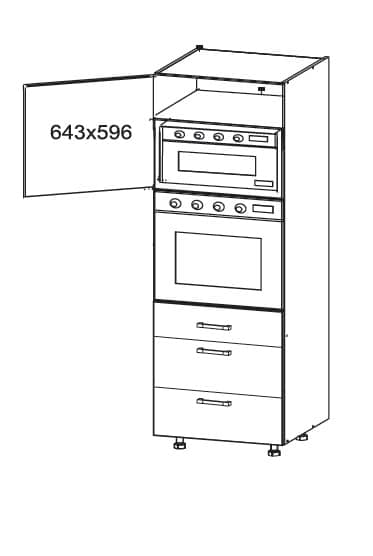 SOLE vysoká skříň DPS60/207 SMARTBOX levá, korpus wenge, dvířka bílý lesk