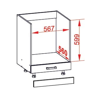 SOLE dolní skříňka DP60, korpus congo, dvířka bílý lesk